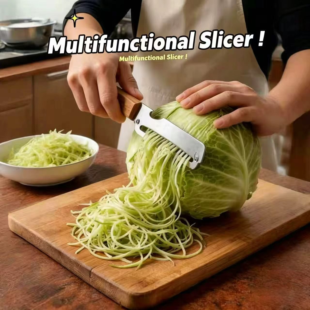 Kitchen Gadgets Design - 나무 손잡이와 병따개가 있는 3-in-1 야채