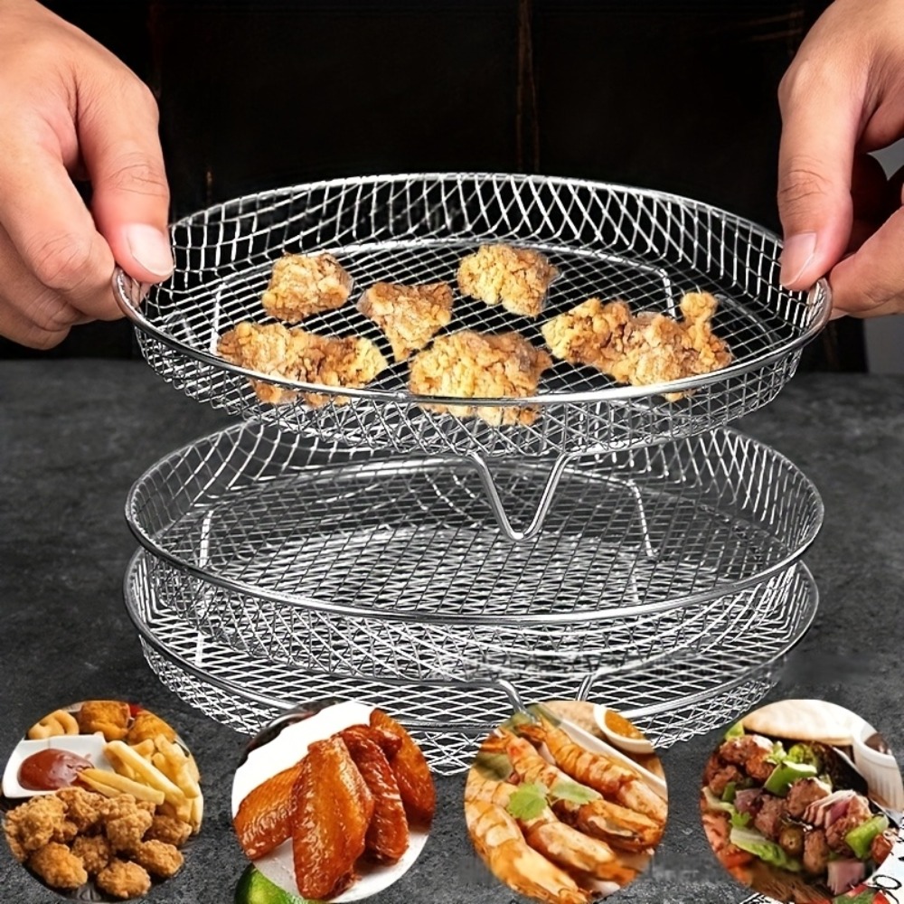 Kitchen Gadgets Air Fryer - 스테인리스 스틸 에어프라이어 액세서리, 3개/세트 에어프라이어