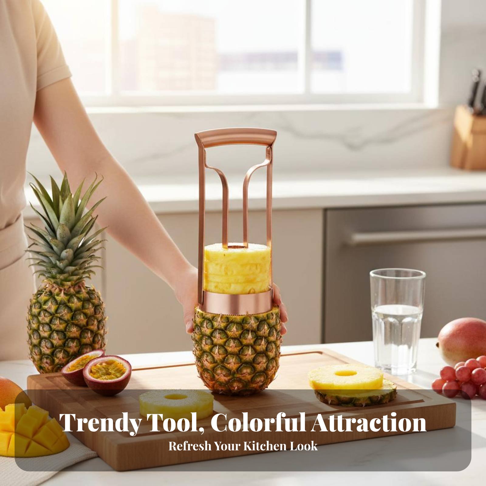 스테인레스 스틸 파인애플 커터 코어 및 슬라이스 커터  - Kitchen Gadgets Useful 리뷰 및 가격