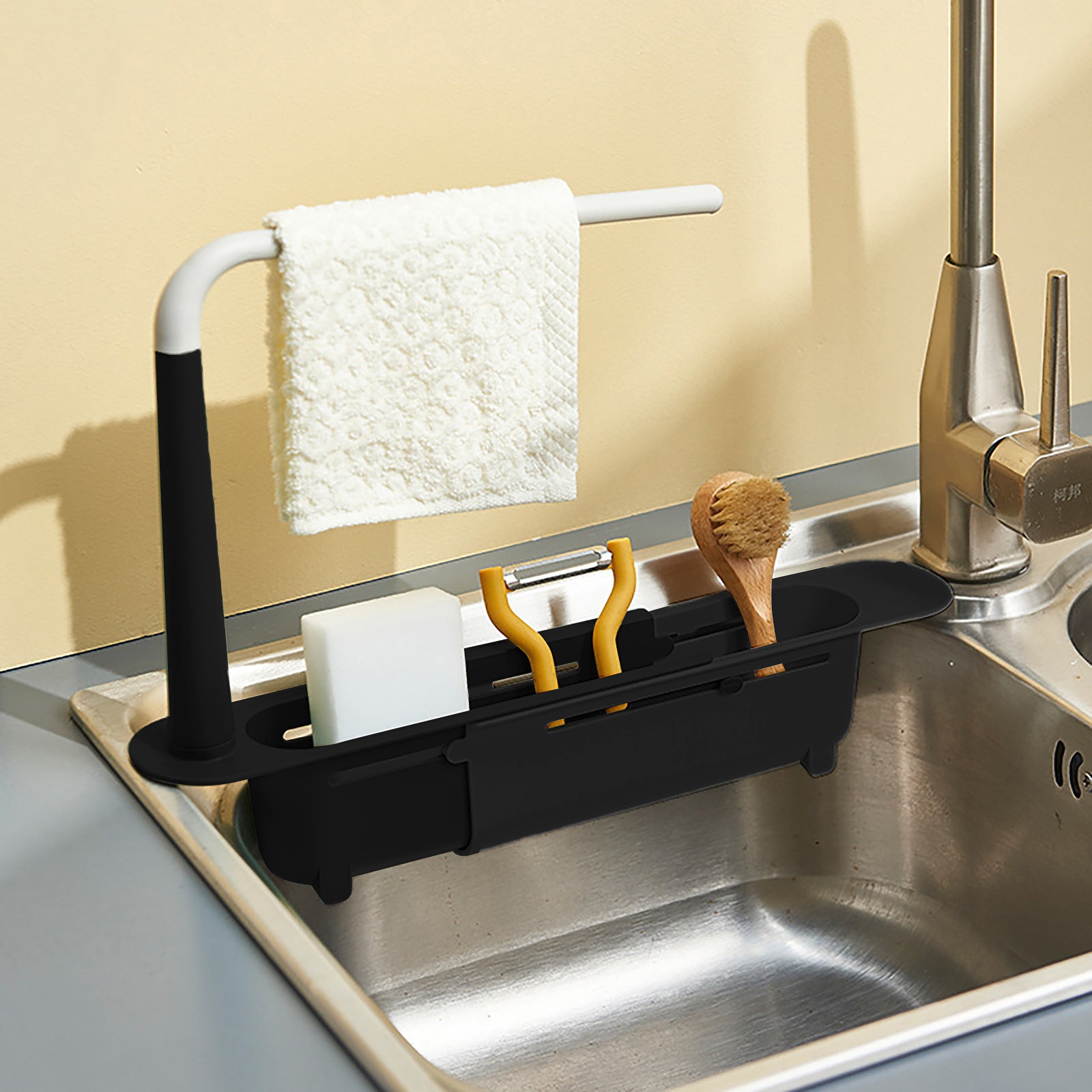 주방 정리함 비누 스펀지 거치대 수건 선반, 신축성 싱 - Kitchen Gadgets Useful 리뷰 및 가격