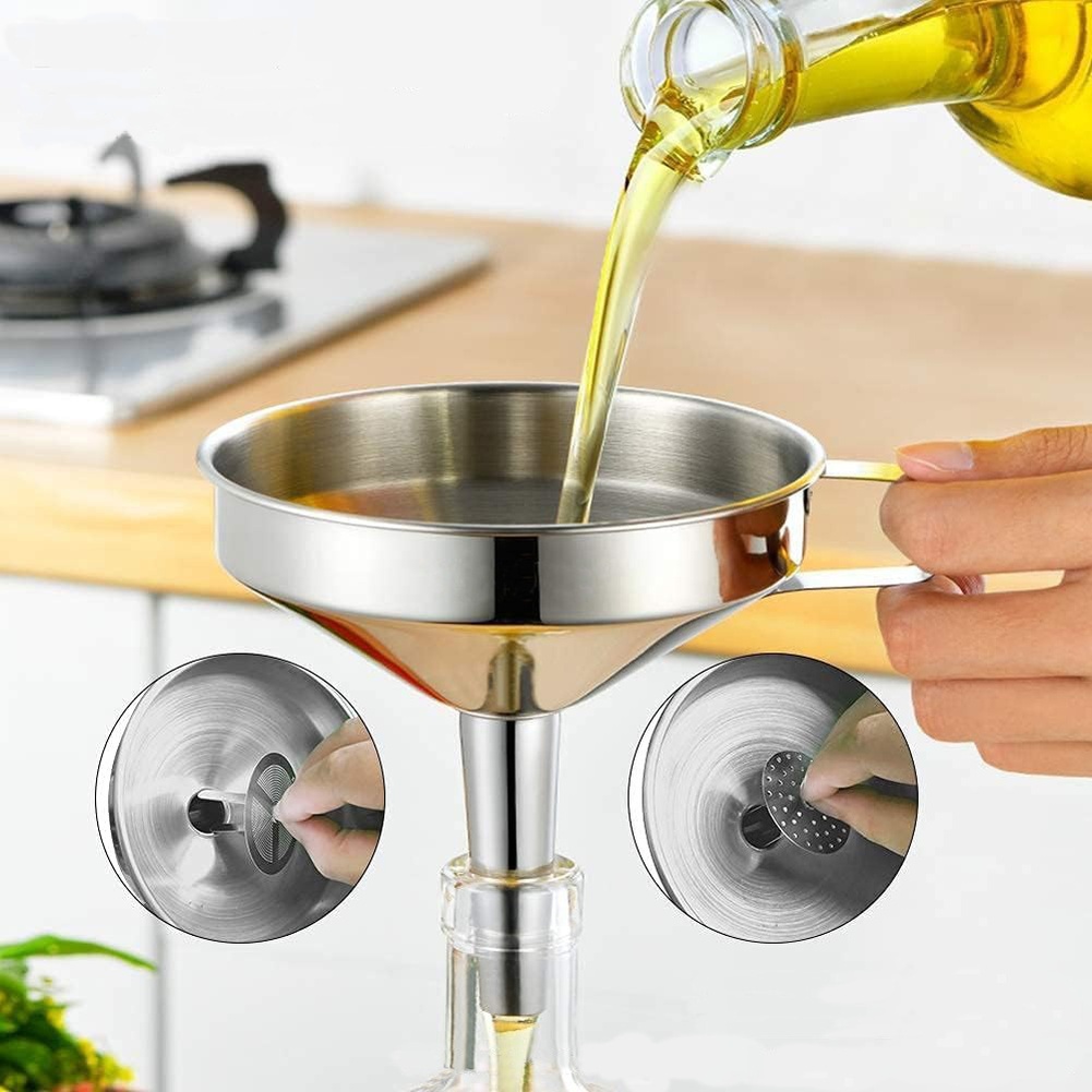 1Pc 스테인레스 스틸 요리 오일 깔때기 넓은 입구 주 - Kitchen Gadgets Design 리뷰 및 가격