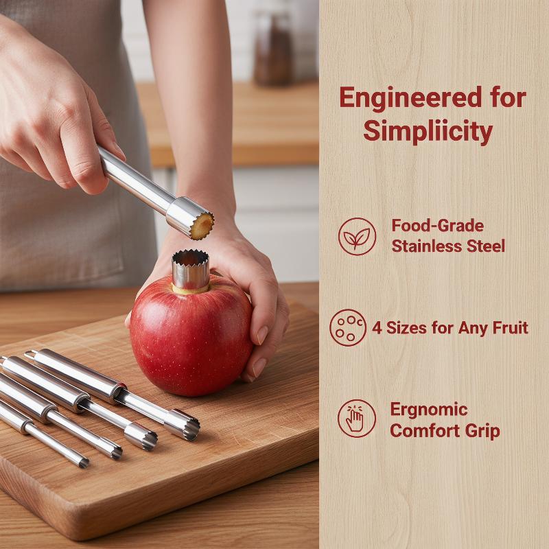 4pcs 과일 코어 제거기 커터 주방 도구 스테인레스  - Kitchen Home Gadgets 리뷰 및 가격