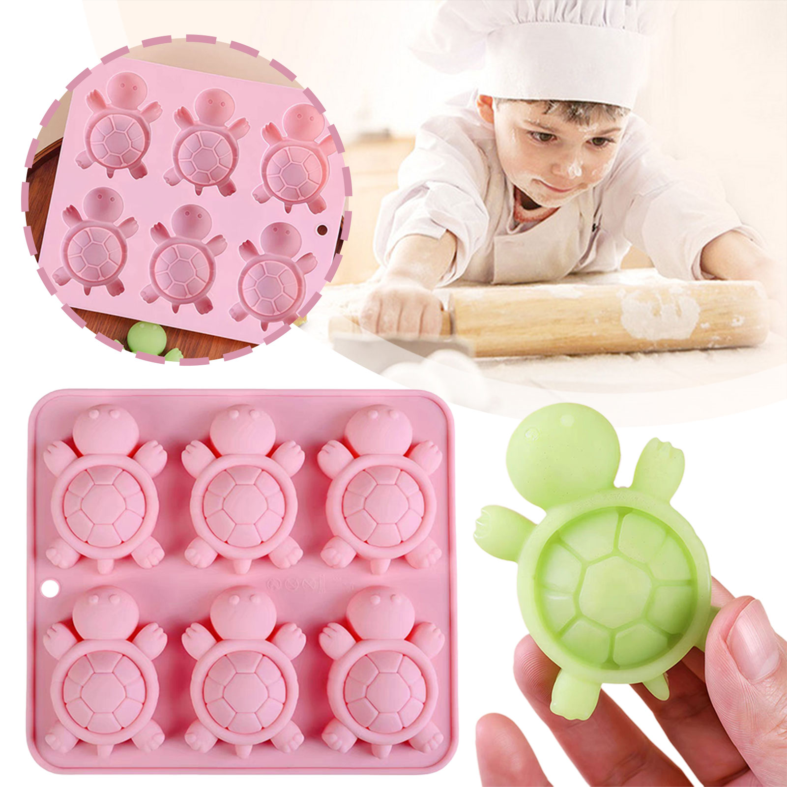 거북이 아이스 트레이 3D 거북이 바다 거북이 실리콘  - Kitchen Gadgets Baking 리뷰 및 가격