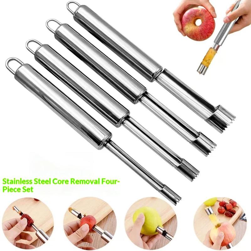 4pcs 과일 코어 제거기 커터 주방 도구 스테인레스  - Kitchen Home Gadgets 리뷰 및 가격