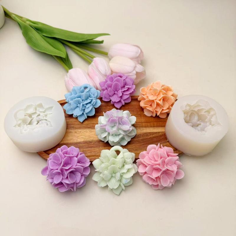 ● 수국 꽃 실리콘 몰드 DIY 아로마테라피 양초 석고 - Kitchen Gadgets Baking 리뷰 및 가격
