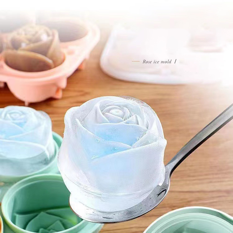3D 로즈 아이스 몰드 4 홀 아이스 큐브 트레이 몰드 - Kitchen Gadgets Baking 리뷰 및 가격