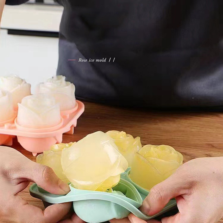 3D 로즈 아이스 몰드 4 홀 아이스 큐브 트레이 몰드 - Kitchen Gadgets Baking 리뷰 및 가격