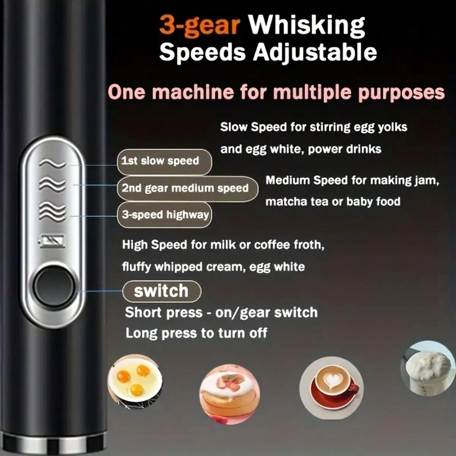 1팩 휴대용 전기 믹서, 계란 거품기, 우유 거품기,  - Kitchen Home Gadgets 리뷰 및 가격