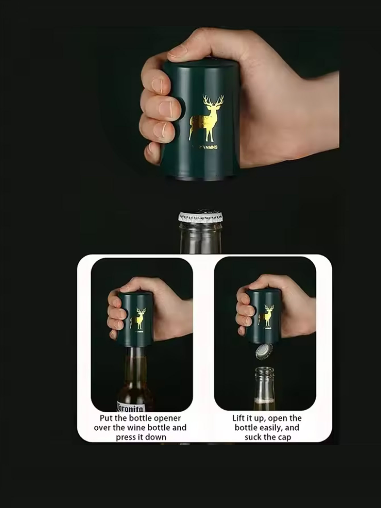자동 맥주 병따개 스테인리스 스틸 프레스 뚜껑 맥주 코 - Kitchen Home Gadgets 리뷰 및 가격