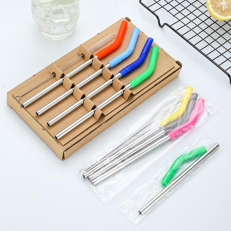 1세트 긴 스테인리스 빨대 실리콘 빨대 슬리브 포함 음 - Kitchen Gadgets Design 리뷰 및 가격
